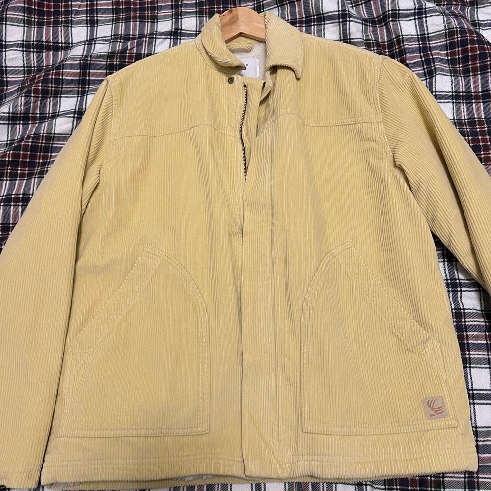 Butter yellow Fleece lined corduroy jacket